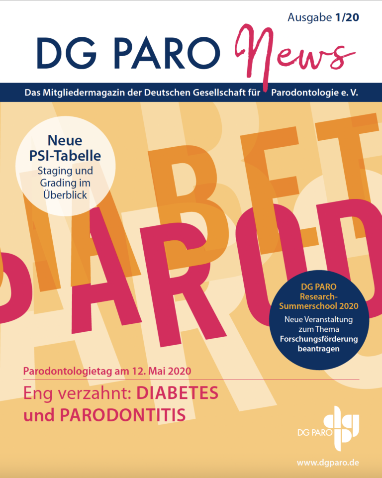 Titelbild DG PARO News 1/20: Diabetes und Parodontitis