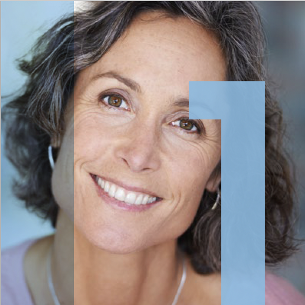 Titelbild Patienten-Ratgeber Parodontitis: Frau lächelt